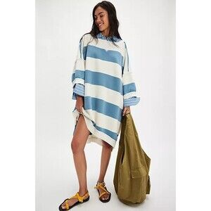Free People We The Free Out Here Striped Maxi Sweatshirt Dress XS/S New 285278